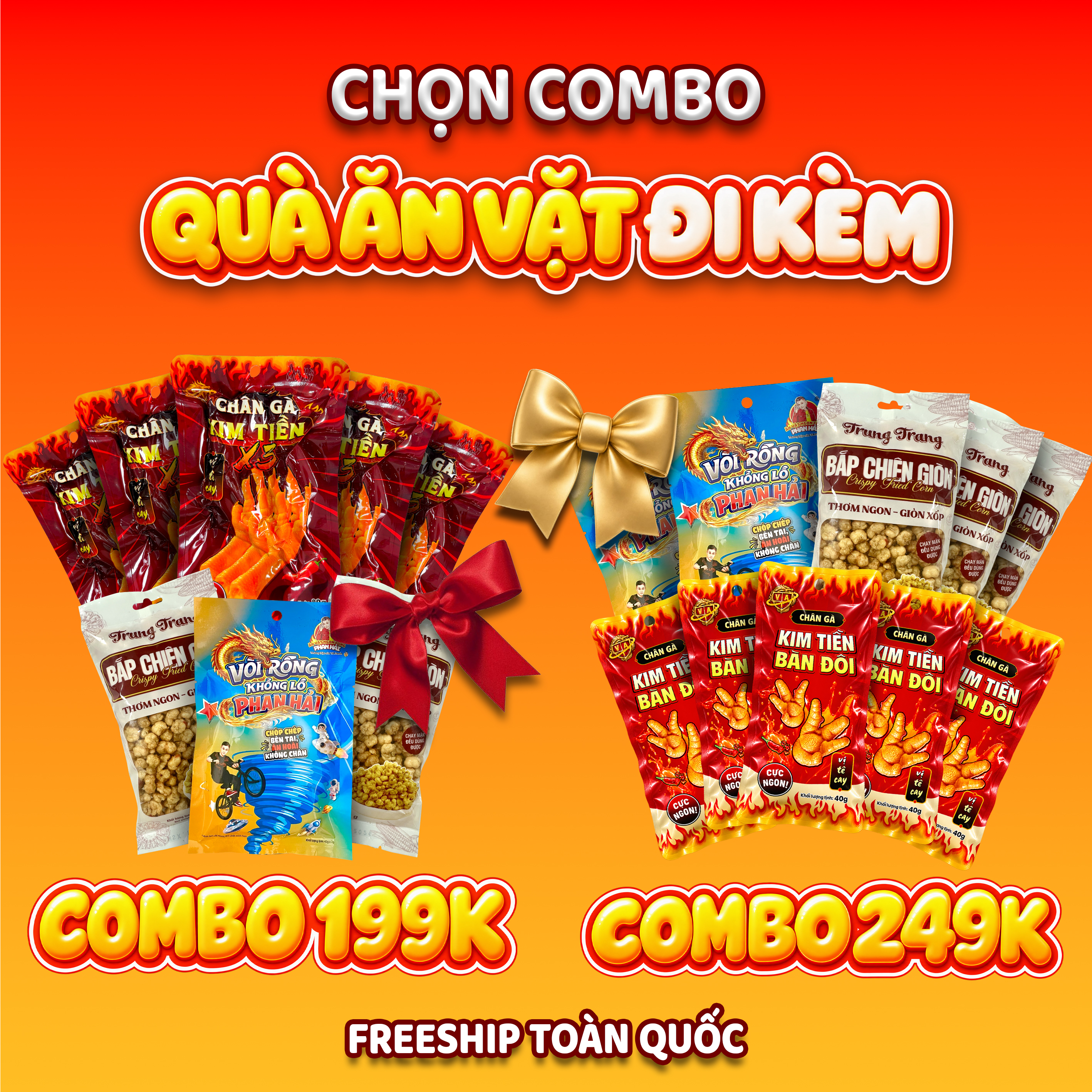 Chọn combo quà ăn vặt đi kèm